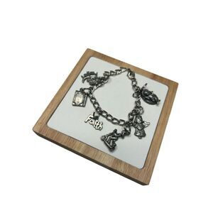 Book of Mormon charm bracelet silver toned